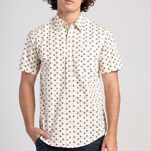 New RSQ Off-White / Brown Floral Pattern Men’s Size XXL Button Up Shirt Tilly’s